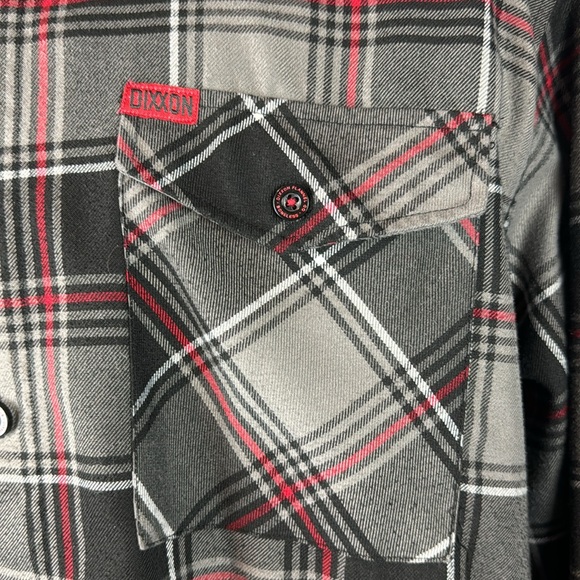 DIXXON™️ Men's Size 2X 'The Heritage' Long Sleeve Blk/Gray/Red Flannel Shirt - Picture 3 of 10